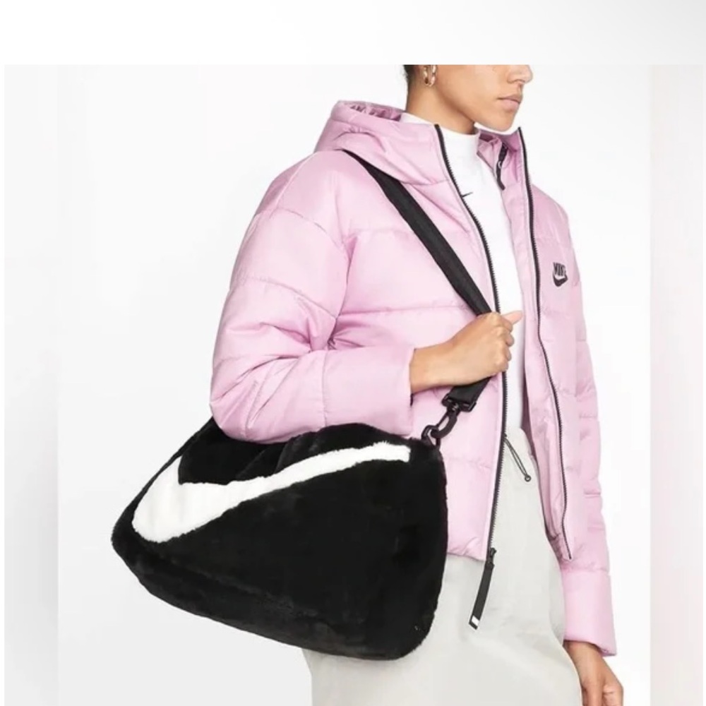 Nike Women's Faux Fur Black and White Shoulder Bag Tote NWT
